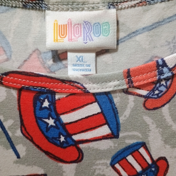 NWT LuLaroe Irma Tunic Patriotic Uncle Sam Top Hat Fireworks Size Extra Large XL - Picture 3 of 7